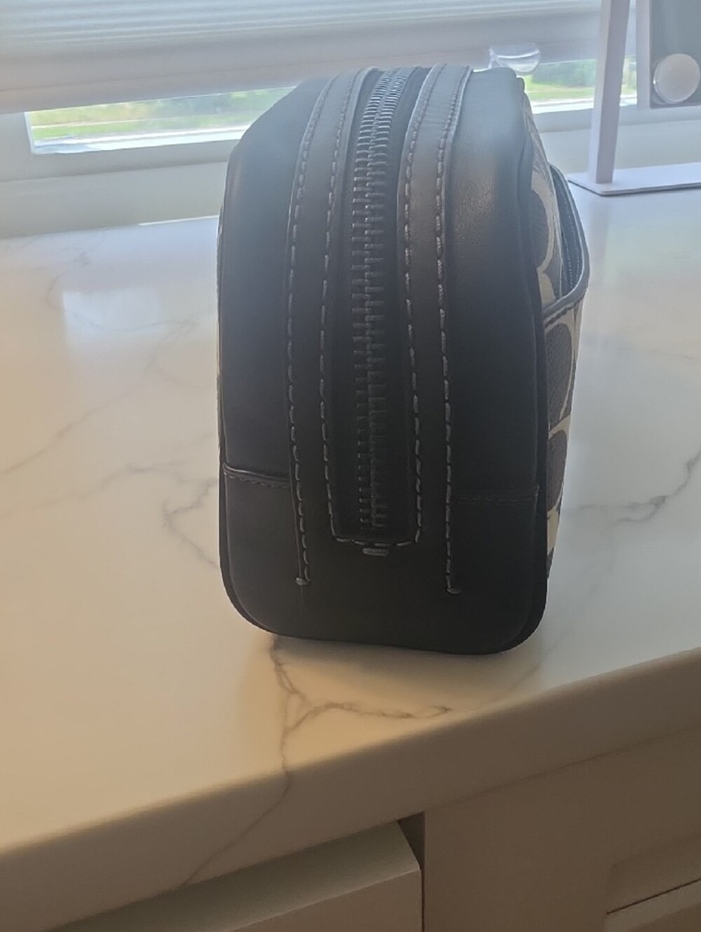 Coach Black & Cream Signature Canvas Toiletry Kit - Picture 3 of 5